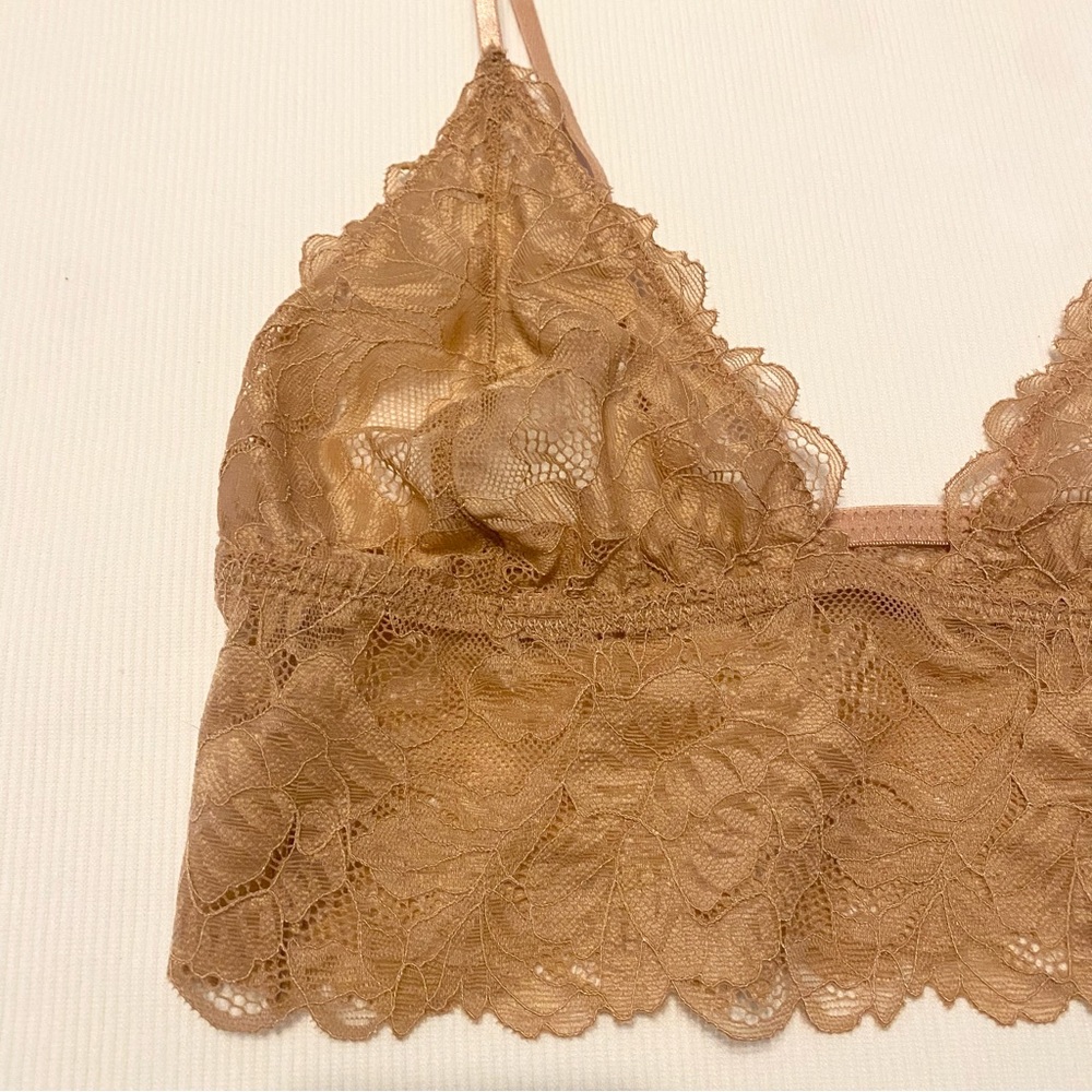 Free People Intimately Everyday Lace Longline Bralette Neutral - Picture 3 of 5